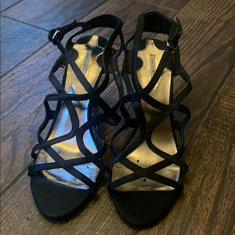 Max Studio Black Strappy Heels